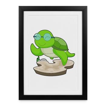 Turtle Glasses - Framed poster (27 × 37 cm) - black - Front