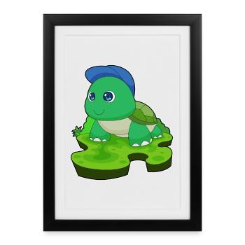 Tortoise Student Cap School - Framed poster (27 × 37 cm) - black - Front