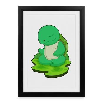 Tortoise Yoga Fitness Meditation - Framed poster (27 × 37 cm) - black - Front