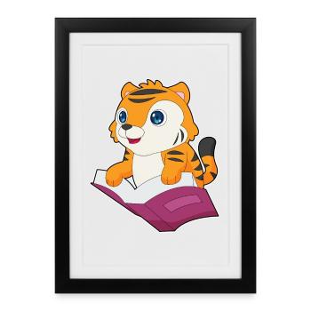 Livre du Tigre - Affiche encadrée (27 × 37 cm) - noir - Devant