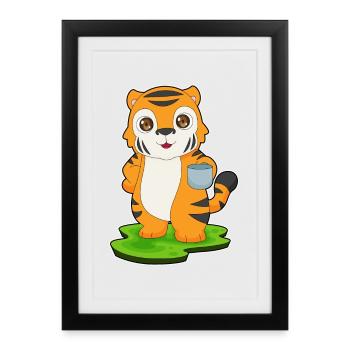 Tasse de tigre - Affiche encadrée (27 × 37 cm) - noir - Devant