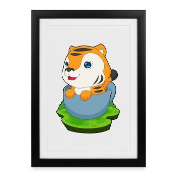 Mug Tigre - Affiche encadrée (27 × 37 cm) - noir - Devant