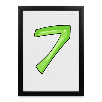 7 - sept verts - Affiche encadrée (27 × 37 cm) - noir - Devant