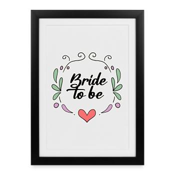 Motif de dicton de mariée - Affiche encadrée (27 × 37 cm) - noir - Devant