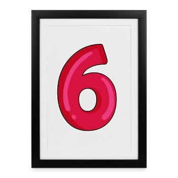 Six Numéro 6 Numéro Rouge - Affiche encadrée (27 × 37 cm) - noir - Devant