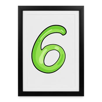 6 vert - Affiche encadrée (27 × 37 cm) - noir - Devant