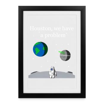 Houston We Have a Problem - Framed poster (27 × 37 cm) - black - Front