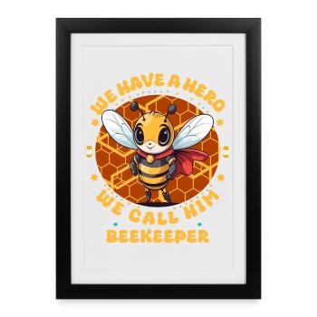 Abeilles et apiculteurs - Affiche encadrée (27 × 37 cm) - noir - Devant