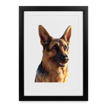 Chien de berger allemand Amour Chien de berger allemand Chiens - Affiche encadrée (27 × 37 cm) - noir - Devant
