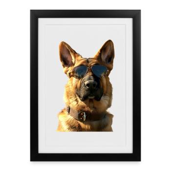 German Shepherd Dog Love German Shepherd Dog Dogs - Framed poster (27 × 37 cm) - black - Front