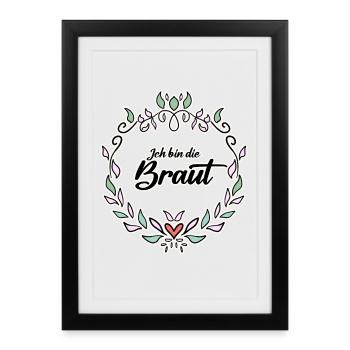 Braut Motiv Form - Gerahmtes Poster (27 × 37 cm) - Schwarz - Vorne