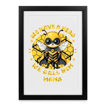 Les abeilles ont aussi des héros - Affiche encadrée (27 × 37 cm) - noir - Devant