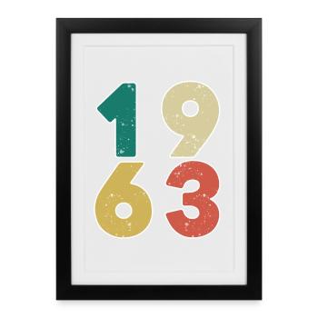 1963 - Born 1963 - Built in 1963 - Framed poster (27 × 37 cm) - black - Front