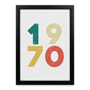 1970 - Né en 1970 - Construit en 1970 - Affiche encadrée (27 × 37 cm) - noir - Devant