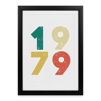 1979 - Né en 1979 - Construit en 1979 - Affiche encadrée (27 × 37 cm) - noir - Devant