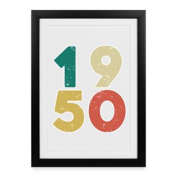 1950 - Né en 1950 - Construit en 1950 - Affiche encadrée (27 × 37 cm) - noir - Devant