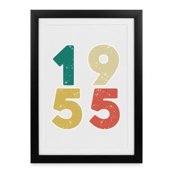 1955 - Jahrgang 1955 - Baujahr 1955 - Gerahmtes Poster (27 × 37 cm) - Schwarz - Vorne