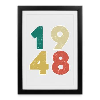 1948 - Born 1948 - Built in 1948 - Framed poster (27 × 37 cm) - black - Front