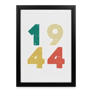 1944 - Né en 1944 - Construit en 1944 - Affiche encadrée (27 × 37 cm) - noir - Devant