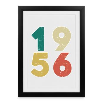 1956 - Né en 1956 - Construit en 1956 - Affiche encadrée (27 × 37 cm) - noir - Devant