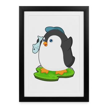 Poisson pingouin - Affiche encadrée (27 × 37 cm) - noir - Devant