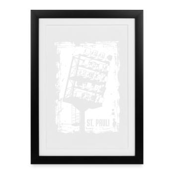 St Pauli Millerntor Stadium Lights - Framed poster (27 × 37 cm) - black - Front