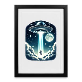 UFO abduction - Framed poster (27 × 37 cm) - black - Front