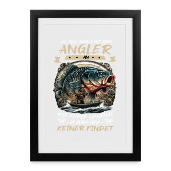 Never mess with a fisherman! - Framed poster (27 × 37 cm) - black - Front