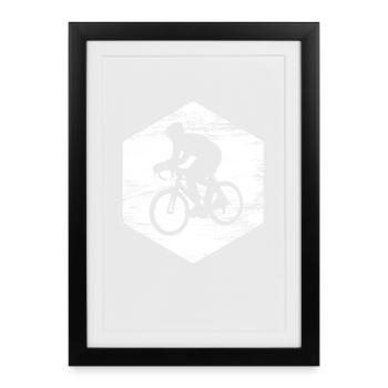 Cyclist Drawing - Framed poster (27 × 37 cm) - black - Front