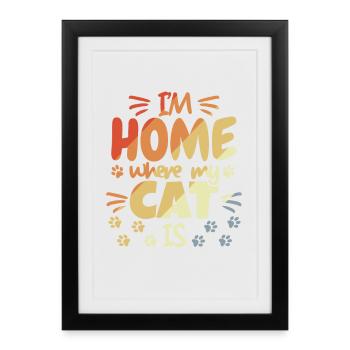 Cute cat saying - Framed poster (27 × 37 cm) - black - Front