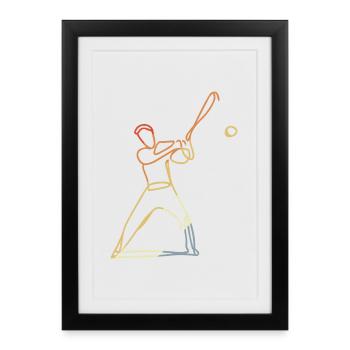 Vintage Baseball Player - Framed poster (27 × 37 cm) - black - Front