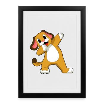 Danse hip-hop canine - Affiche encadrée (27 × 37 cm) - noir - Devant