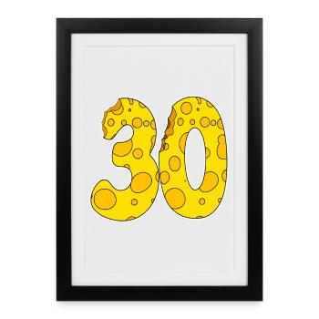 30 years old - 30th birthday - Framed poster (27 × 37 cm) - black - Front