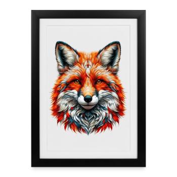 Fox - Framed poster (27 × 37 cm) - black - Front