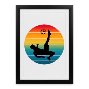 Sunset Save: Goalkeeper Dive - Framed poster (27 × 37 cm) - black - Front
