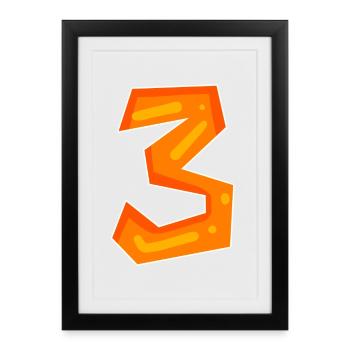 3 orange - Framed poster (27 × 37 cm) - black - Front