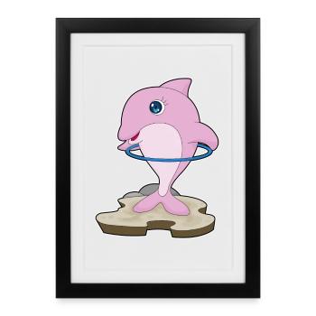 Gymnastique d’entraînement Dolphin Fitness Hoop - Affiche encadrée (27 × 37 cm) - noir - Devant