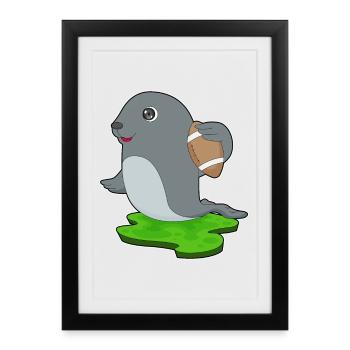 Seal Sports de football américain - Affiche encadrée (27 × 37 cm) - noir - Devant