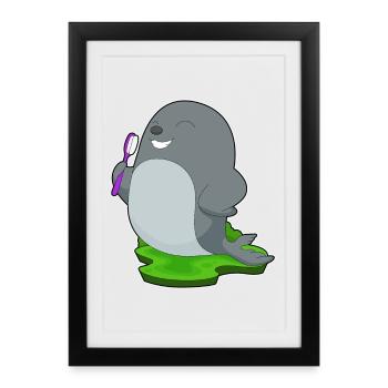 Seal Toothbrush - Framed poster (27 × 37 cm) - black - Front