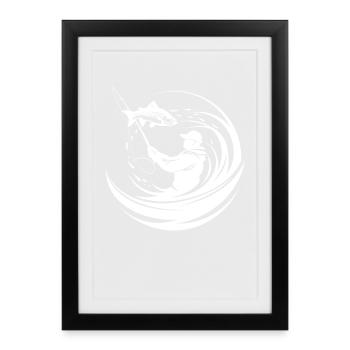 Angling - Framed poster (27 × 37 cm) - black - Front