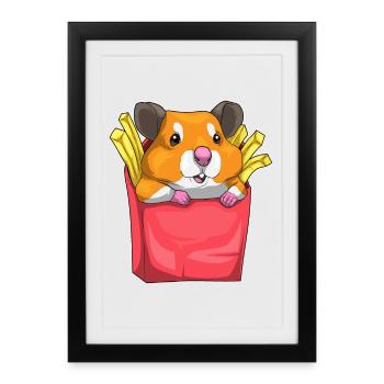 Frites de hamster - Affiche encadrée (27 × 37 cm) - noir - Devant