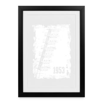 Football 1953 Dresde Ancien Stade Lumières - Affiche encadrée (27 × 37 cm) - noir - Devant
