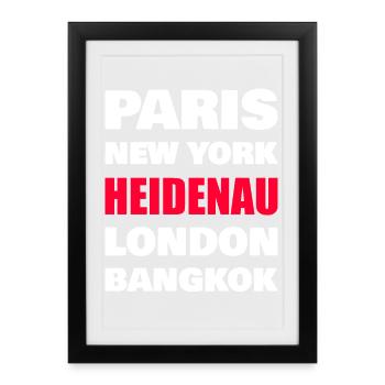Chemise Heidenau – Petite ville contre métropoles mondiales - Affiche encadrée (27 × 37 cm) - noir - Devant