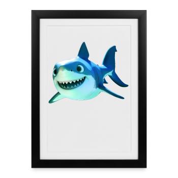 Shark Shark Tiger Shark Gray Shark Sharks Great White Shark - Framed poster (27 × 37 cm) - black - Front