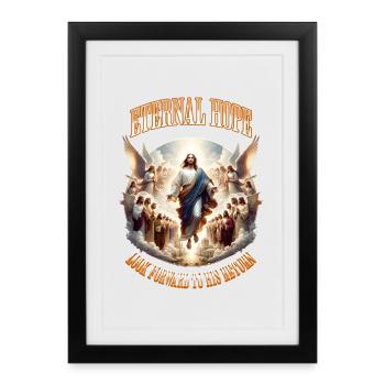 Eternal Hope Jesus Christ Motif - Framed poster (27 × 37 cm) - black - Front