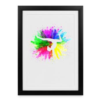 Gymnaste Gymnastique Club de gymnastique Gymnastique Gymnastique - Affiche encadrée (27 × 37 cm) - noir - Devant