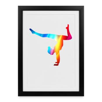 Gymnaste Gymnastique Club de gymnastique Gymnastique Gymnastique - Affiche encadrée (27 × 37 cm) - noir - Devant