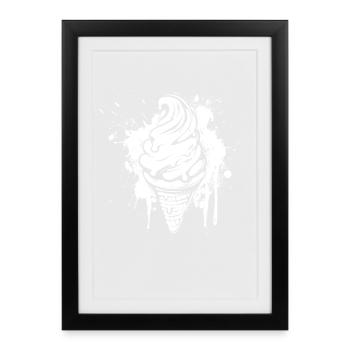 Cornet de glace Splash - Affiche encadrée (27 × 37 cm) - noir - Devant