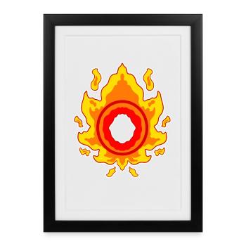 Fire Circle Motif - Framed poster (27 × 37 cm) - black - Front