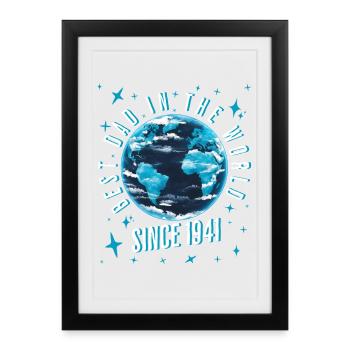 Best dad in the world since 1941 Father's Day - Framed poster (27 × 37 cm) - black - Front